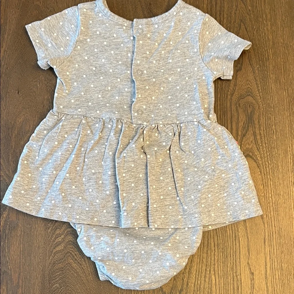 Carter's Gray Polka Dot Diaper Cover with Rainbow Cloud